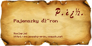 Pajenszky Áron névjegykártya