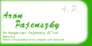 aron pajenszky business card